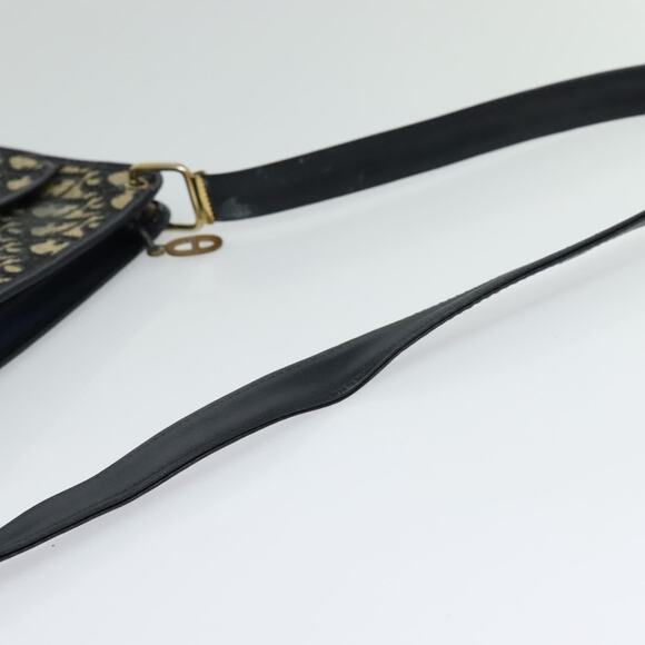 DIOR Trotter Canvas Shoulder Bag Navy Gold - Picture 7 of 16